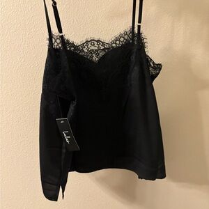 Lulu's Black Bustier Lace Camisole